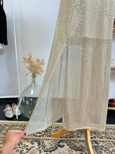 Robe longue doré