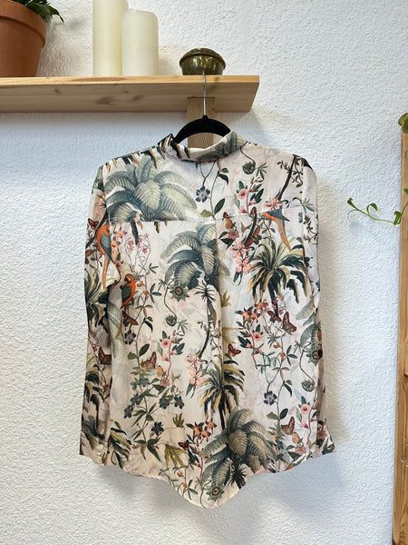 Chemisier écru à fleurs