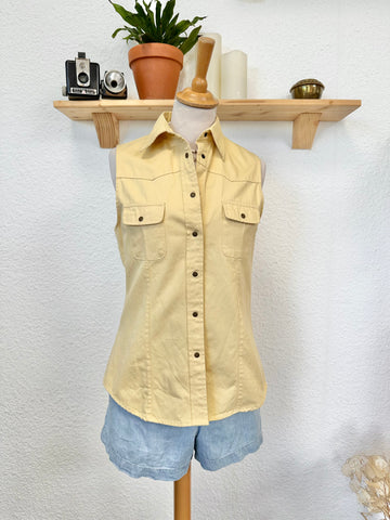 Veste sans manches jaune Vintage
