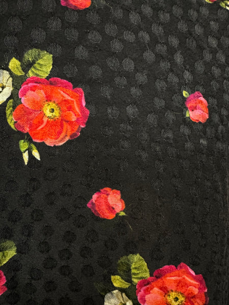 Blouse noir et fleurs rouge The Kooples