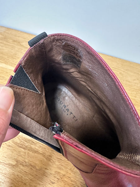 Bottines en cuir bordeaux Muratti