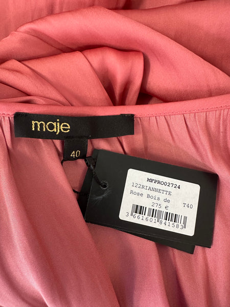 Robe satinée rose Maje
