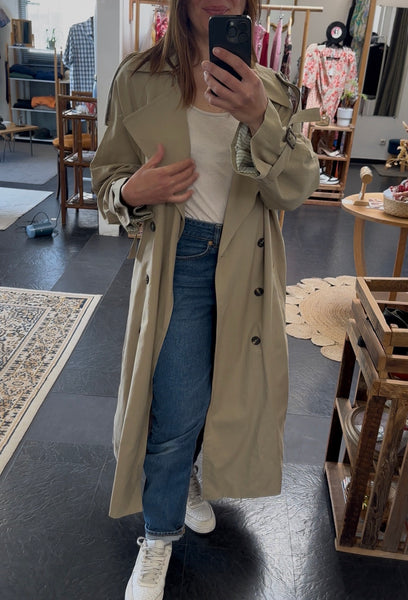 Trench long vert clair oversize Grace & Mila