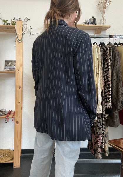 Blazer bleu rayé Vintage