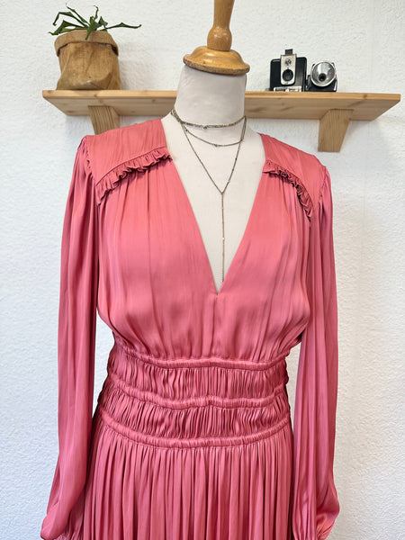 Robe satinée rose Maje