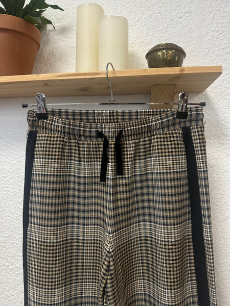 Pantalon large à carreaux Maje