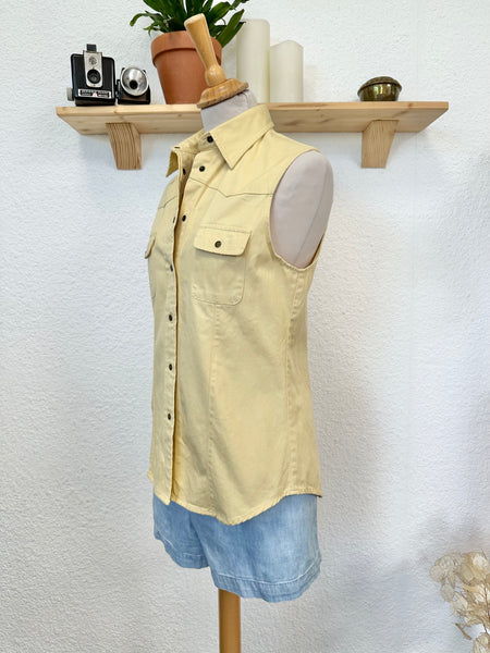 Veste sans manches jaune Vintage