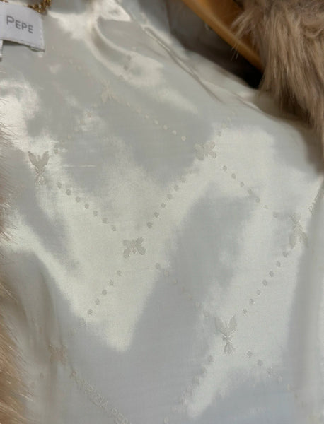 Manteau en fausse fourrure beige Patrizia Pepe