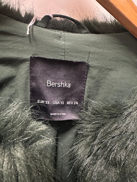 Manteau fourrure verte