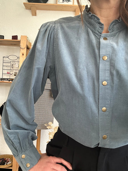 Chemise bleu en velours côtelé Maison 123