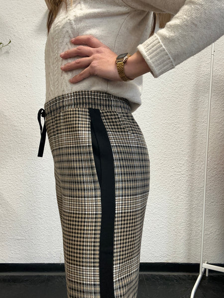 Pantalon large à carreaux Maje