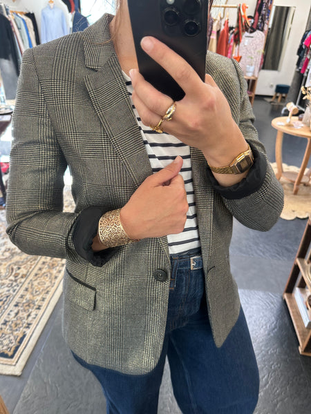 Blazer à carreaux noir et doré IKKS