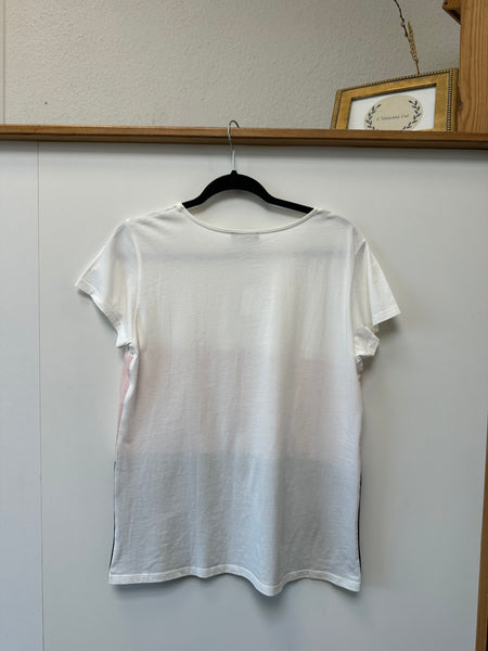 Tee shirt blanc rose et noir Maison 123