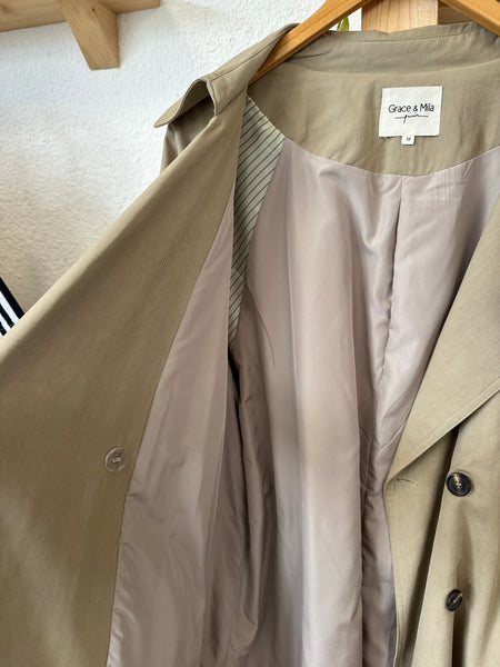 Trench long vert clair oversize Grace & Mila