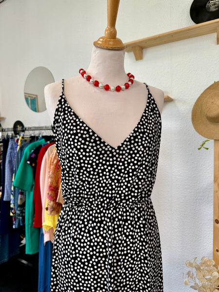 Robe noir à pois