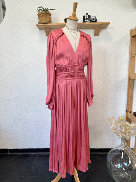 Robe satinée rose Maje
