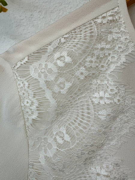 Chemise manches courtes en soie écru