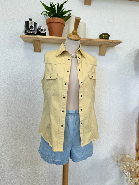 Veste sans manches jaune Vintage