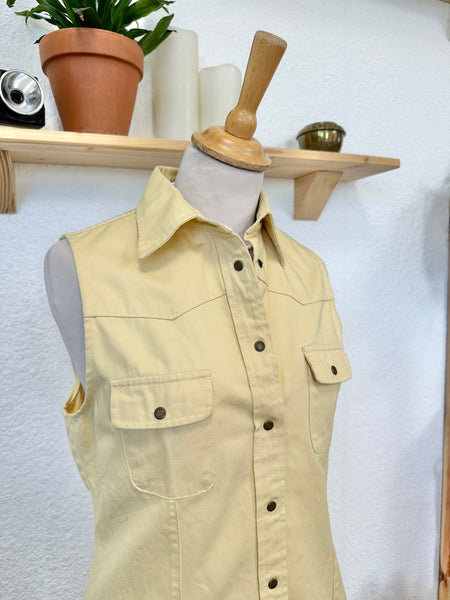 Veste sans manches jaune Vintage