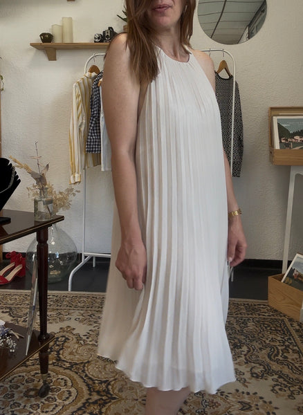 Robe plissé écru