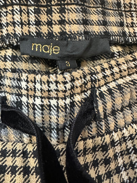 Pantalon large à carreaux Maje