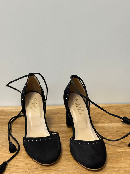 Escarpins en velours noir Minuit sur Terre