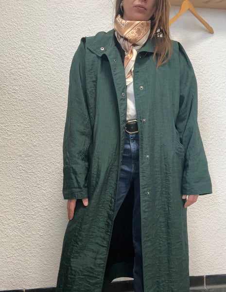 Trench long vert Vintage