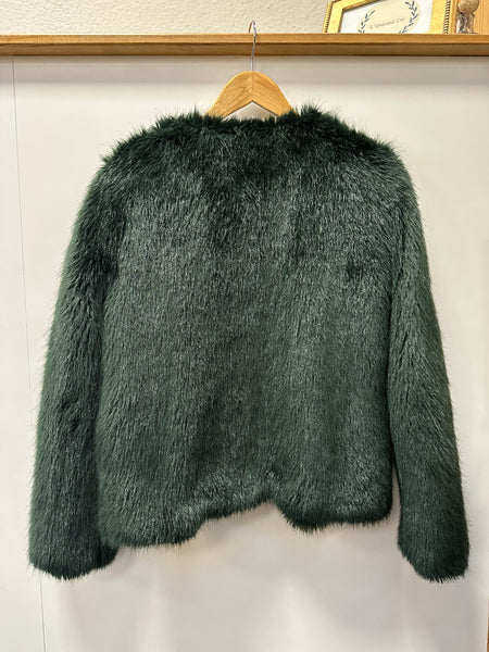 Manteau fourrure verte