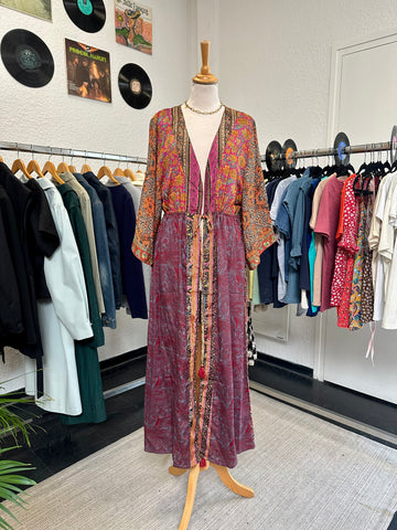 Kimono long orange multicolore