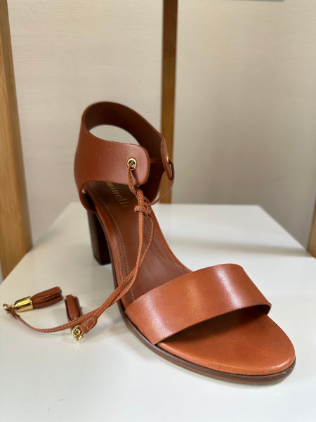 Sandales à talons en cuir marron Minelli