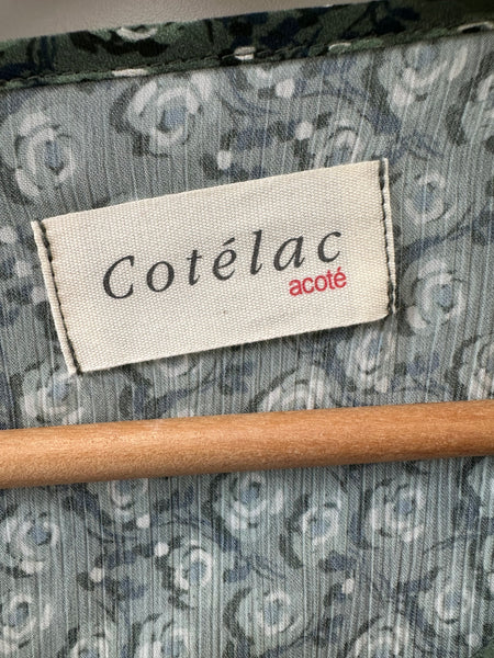 Blouse verte imprimé fleurs Cotélac