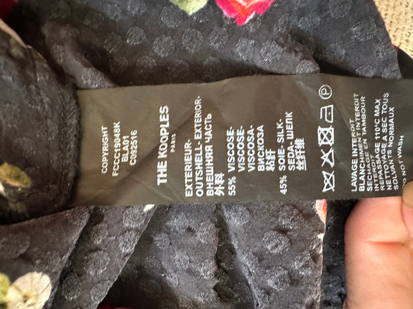 Blouse noir et fleurs rouge The Kooples