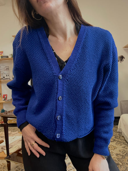 Cardigan bleu électrique