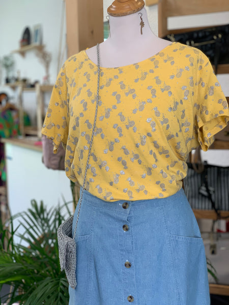 Tee-shirt jaune ananas XL/42-44